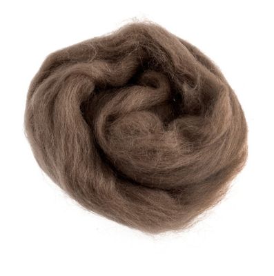 Natural Wool Roving- Cafe Au Lait