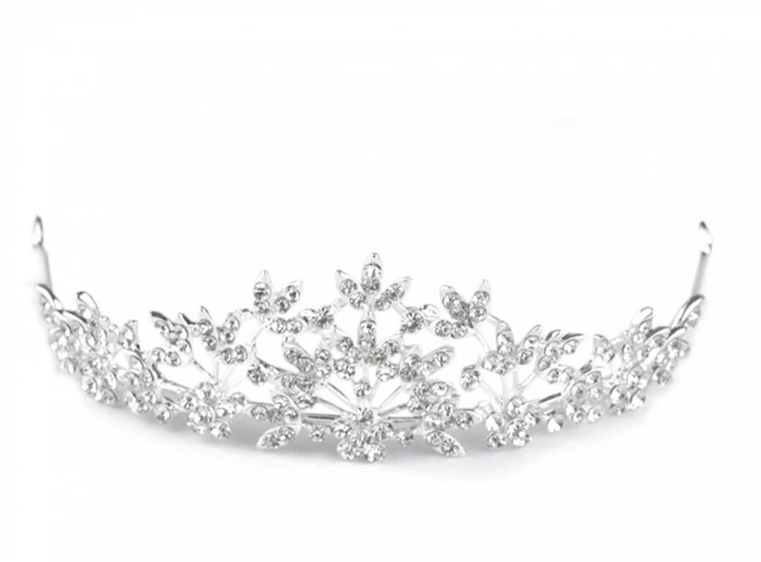 Bridal Rhinestone Tiara with Loops