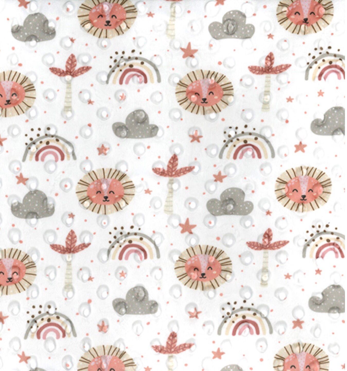 Printed Dimple Fleece- Pink