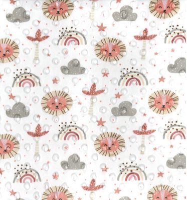 Printed Dimple Fleece- Pink