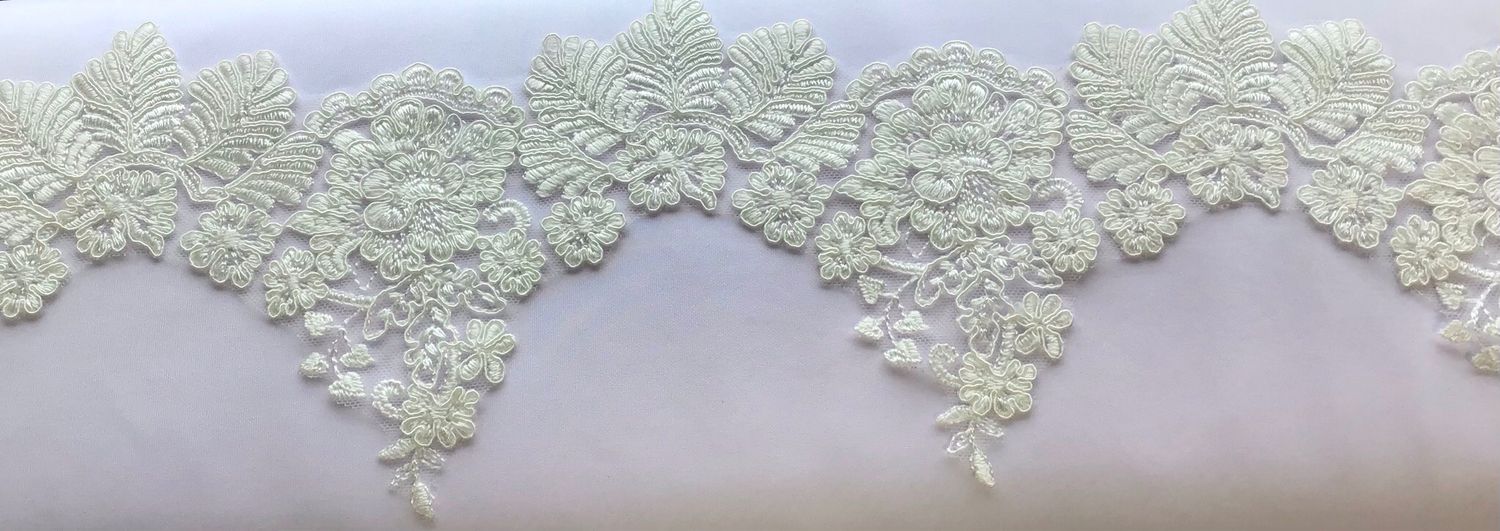 Embroidered Tulle- Ivory