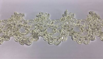 Embroidered Organza- Cream