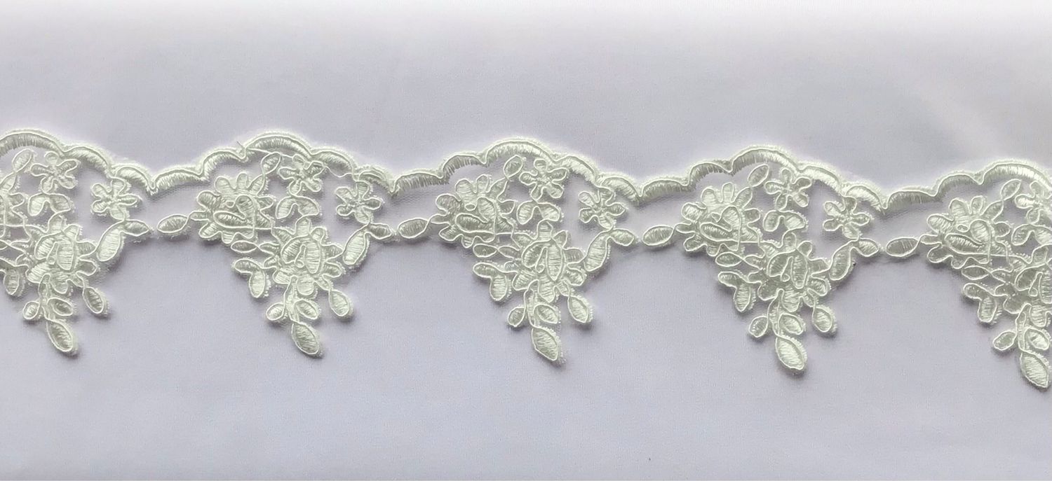 Embroidered Tulle- Ivory