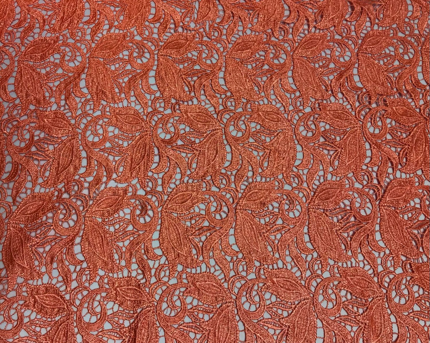 Guipure Lace- Coral