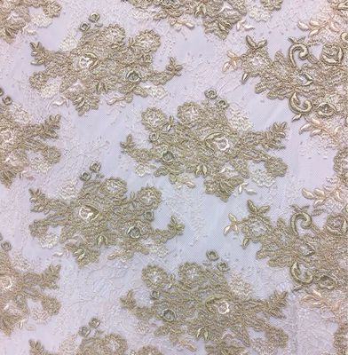 Embroidered Tulle- Light Gold/ Beige