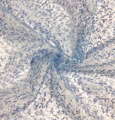 Embroidered Organza- Baby Blue