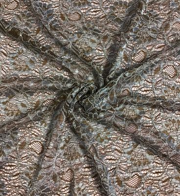 Corded Lace- Brown/ Teal