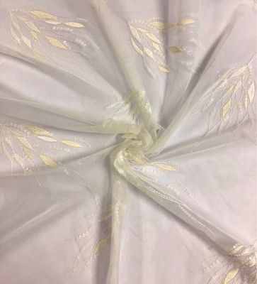 Embroidered Tulle with Sequins-Cream