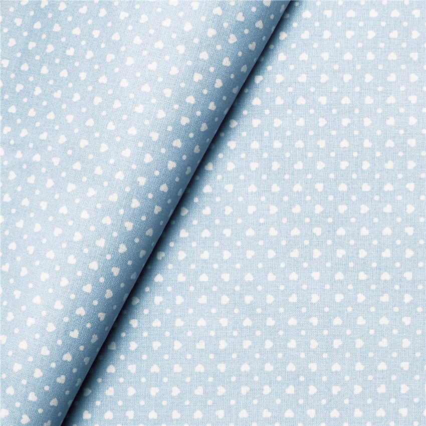 White Hearts On Blue Sheeting