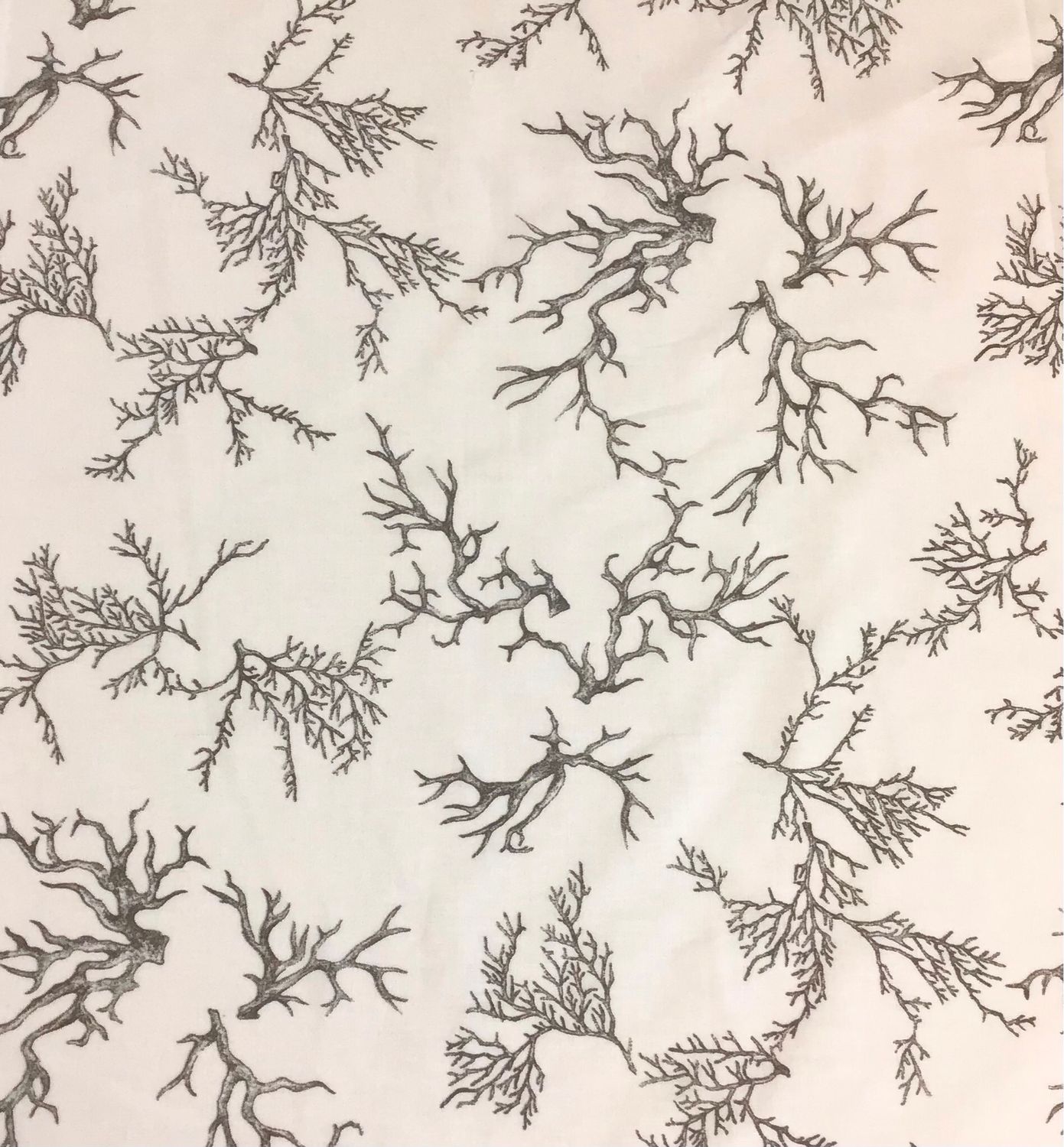 Sheeting- Grey Coral on White