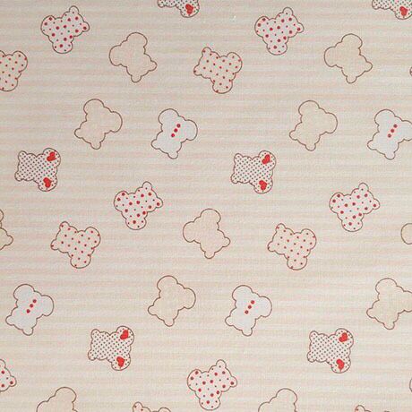 Cream and White Stripe Teddy Bear