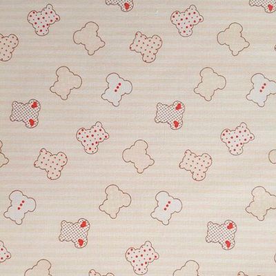Cream and White Stripe Teddy Bear