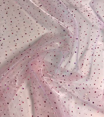 Sequins Dot Organza- Pink