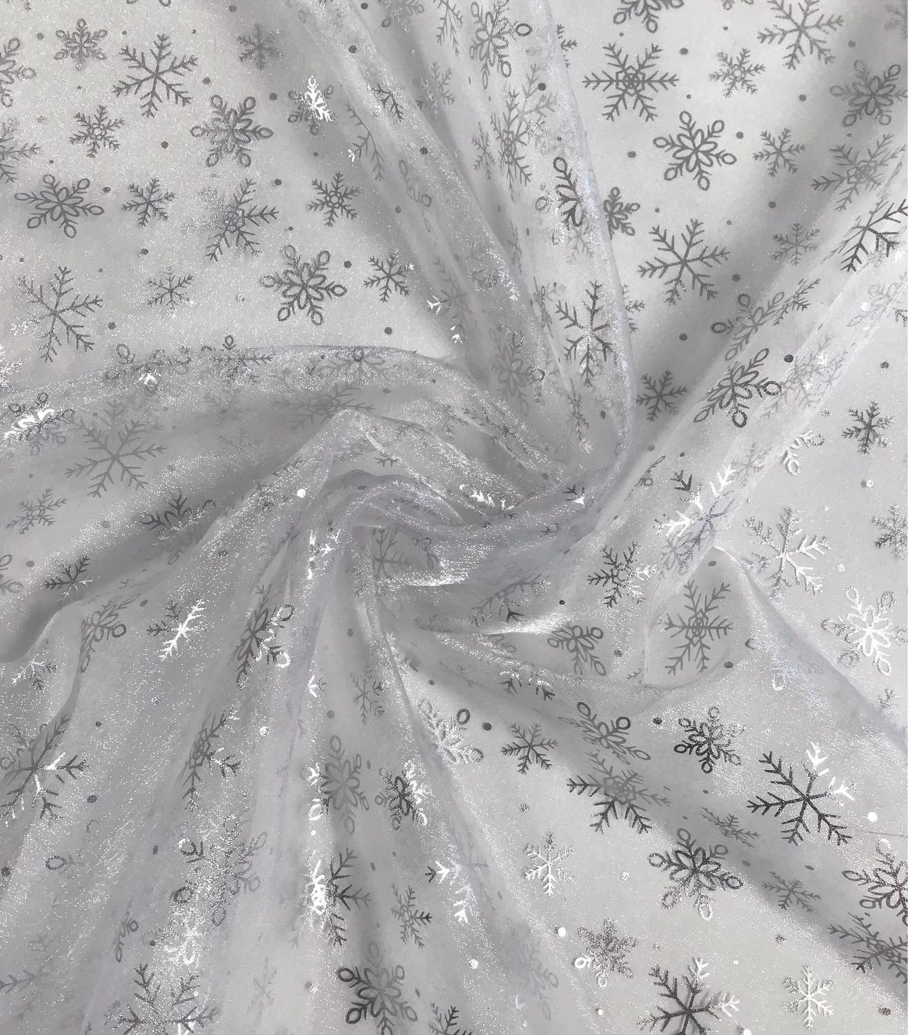 Snowflake Organza- White