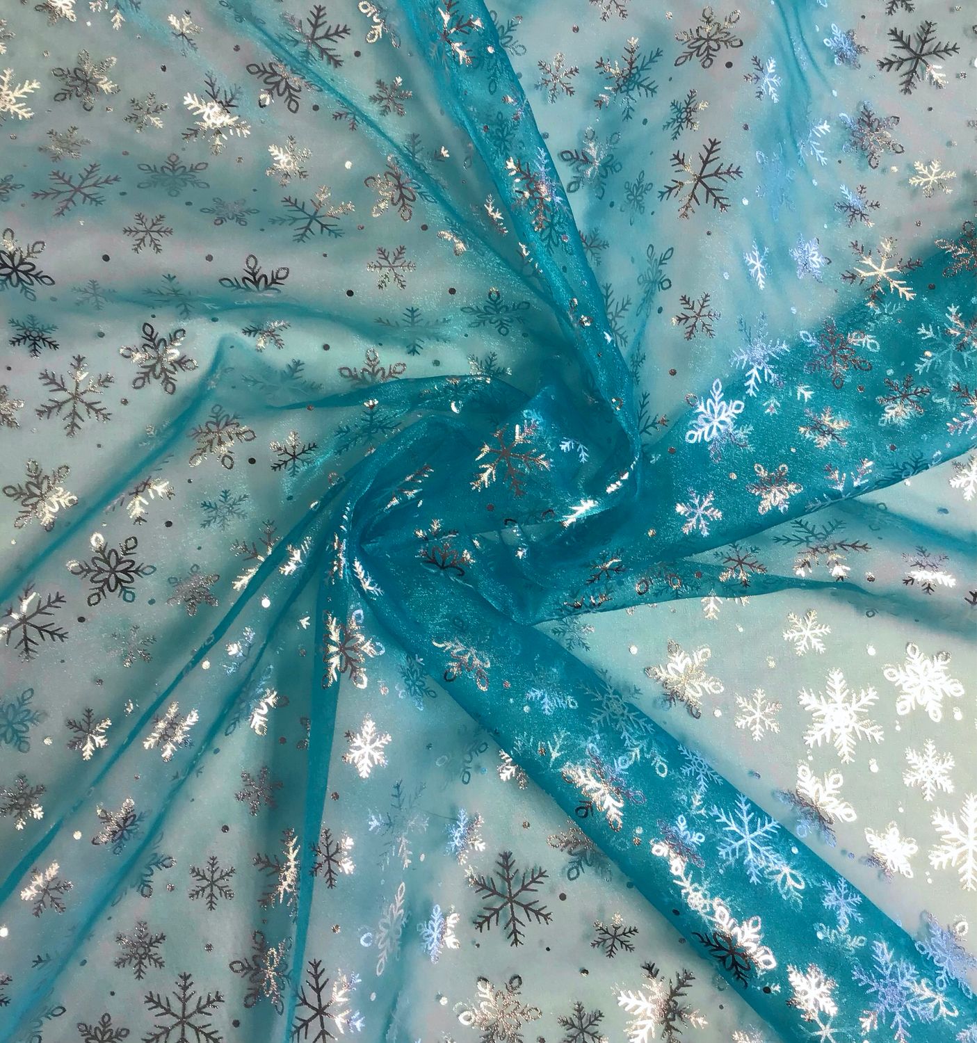 Snowflake Organza- Turquoise
