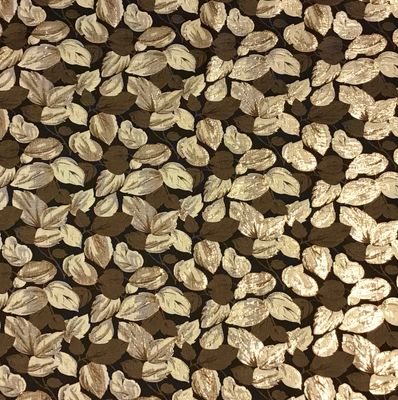 Brown-Gold Leaves Brocade