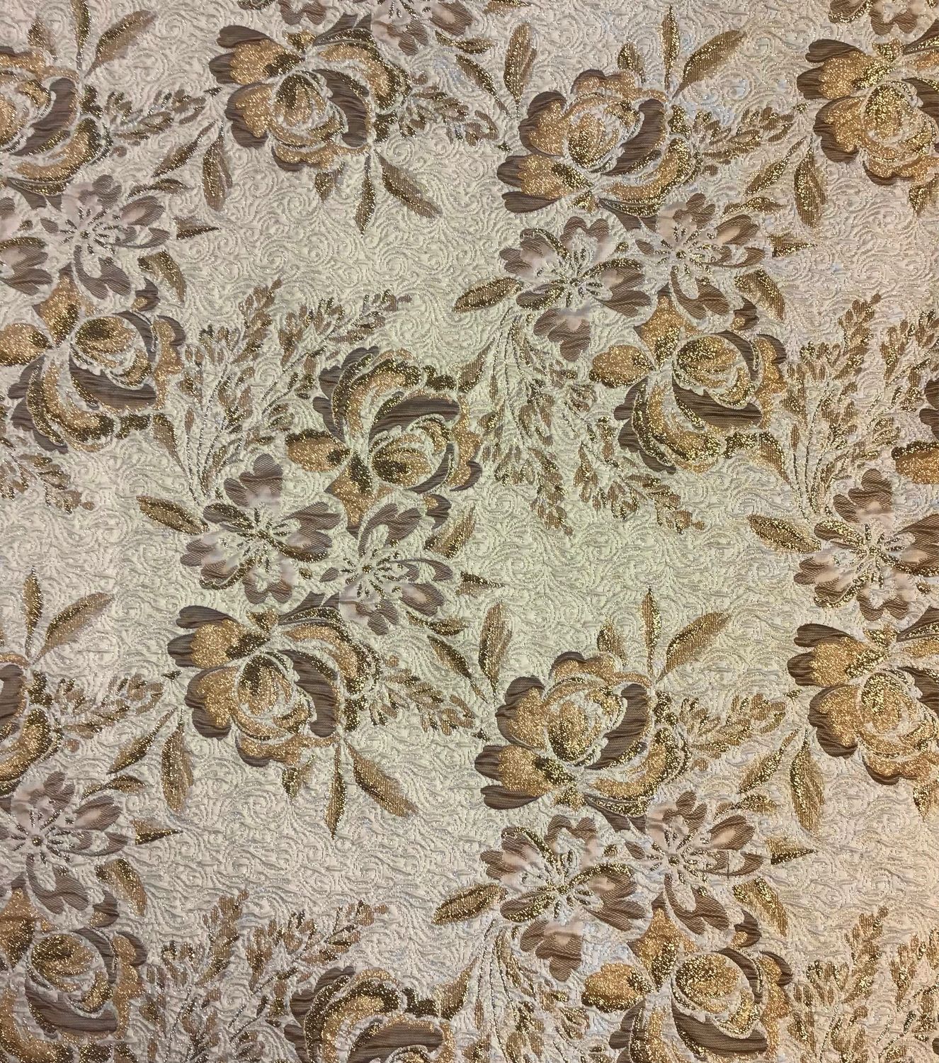 Multi-Gold Flowers Brocade