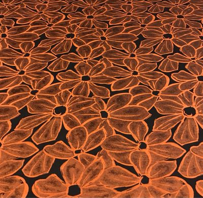 Flower Brocade- Tangerine
