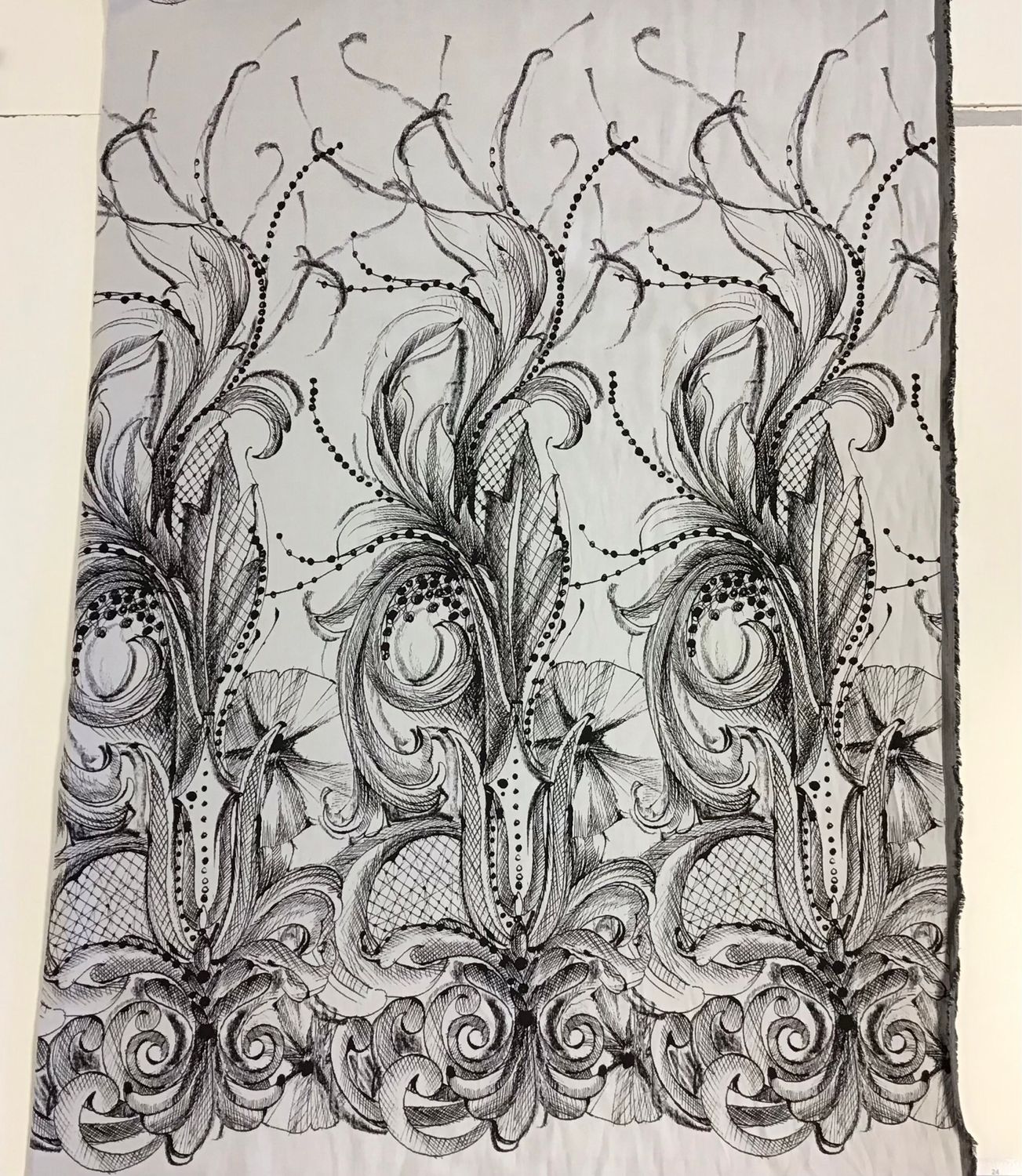 Double- Sided Jacquard Black And White