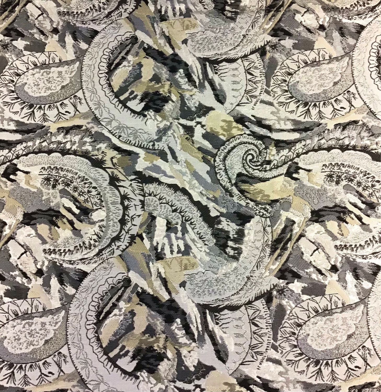 Grey/Black/Gold Brocade