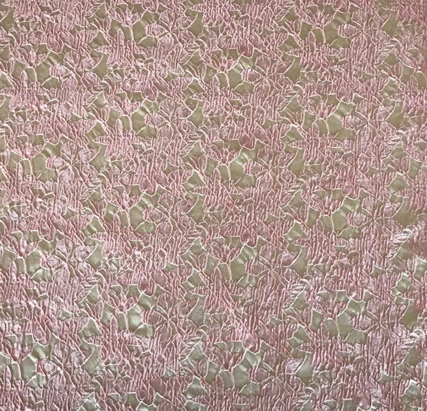 Brocade- Peach Flowers On Beige