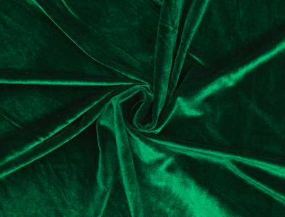 Bottle Green Stretch Velour