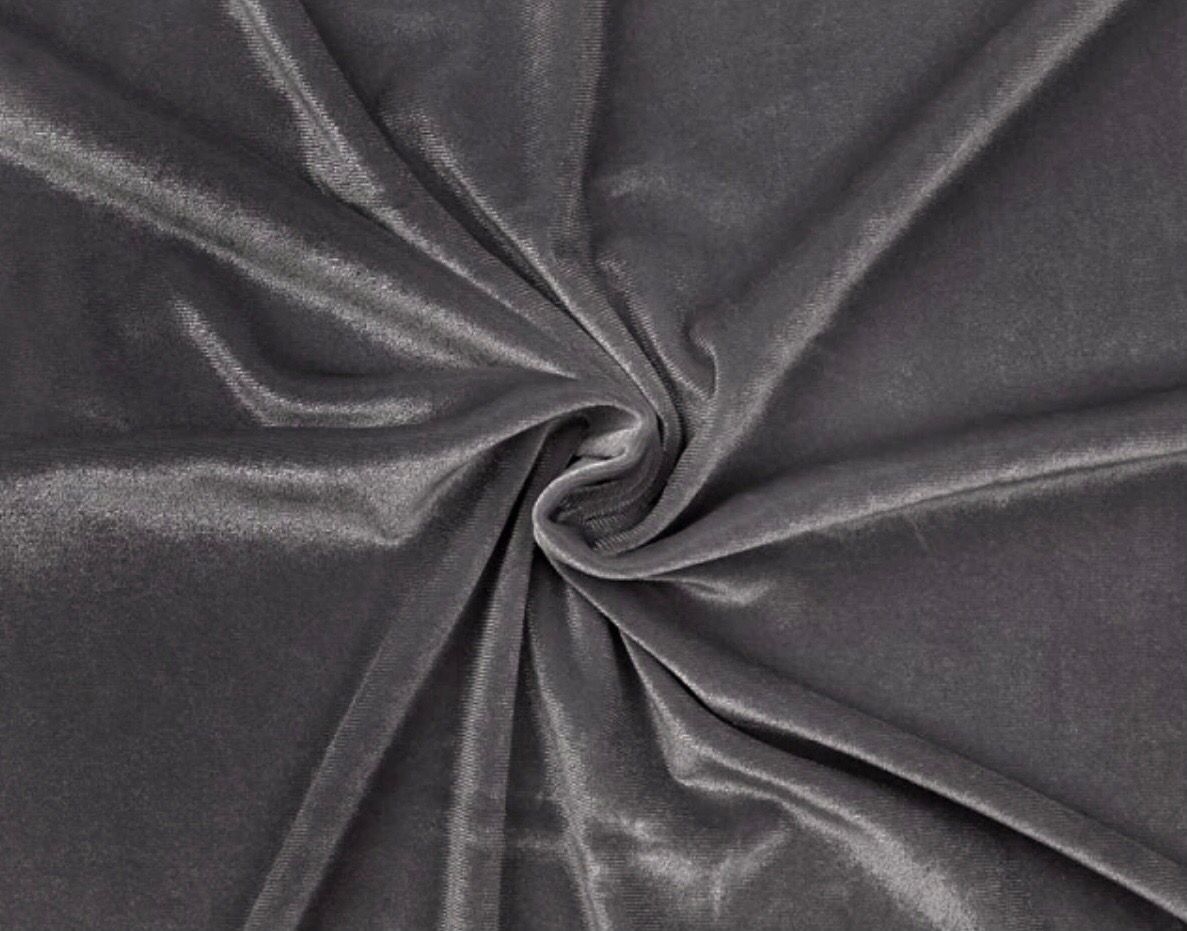 Grey Stretch Velour