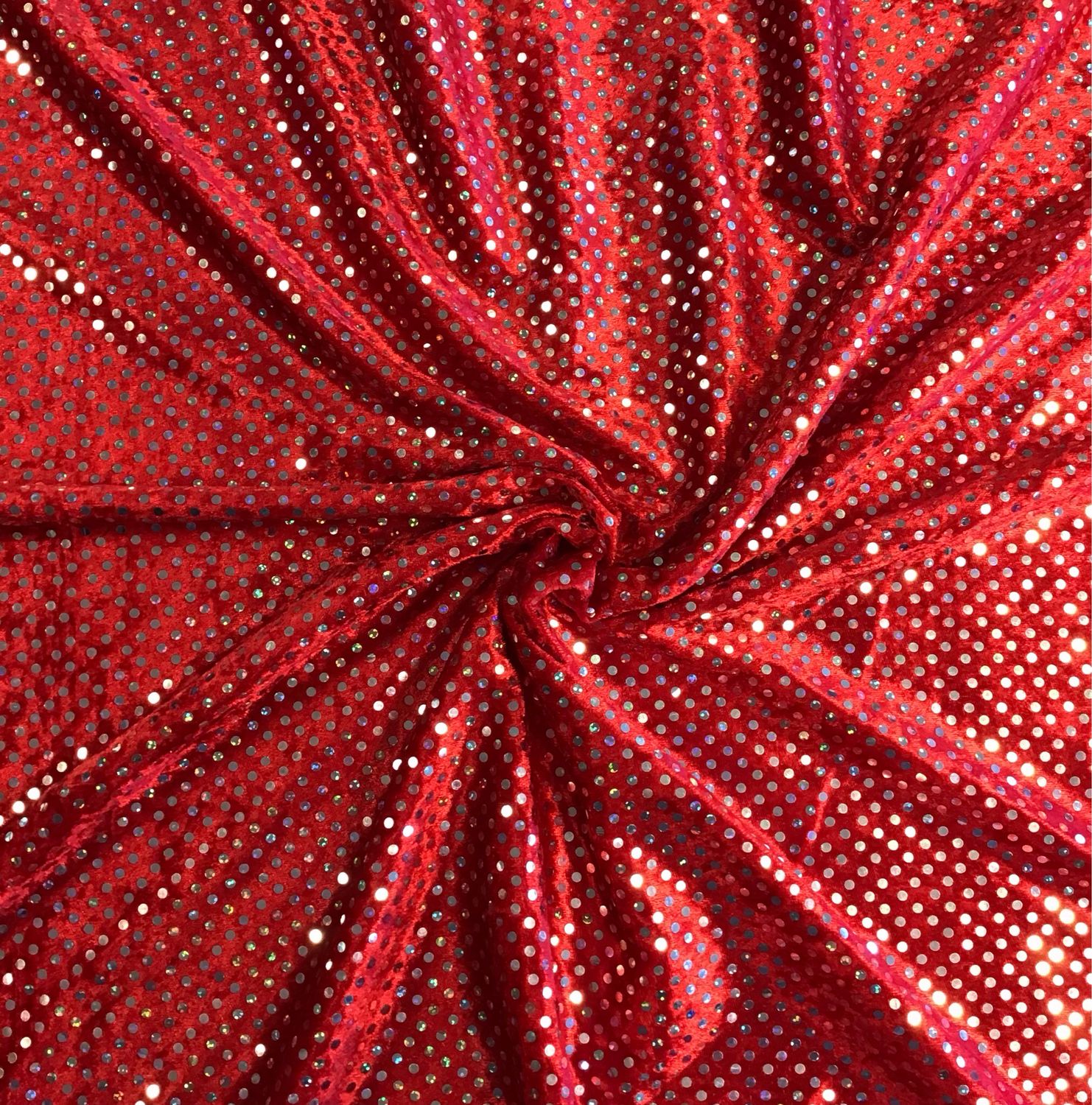 Velvet With Sequins- Red