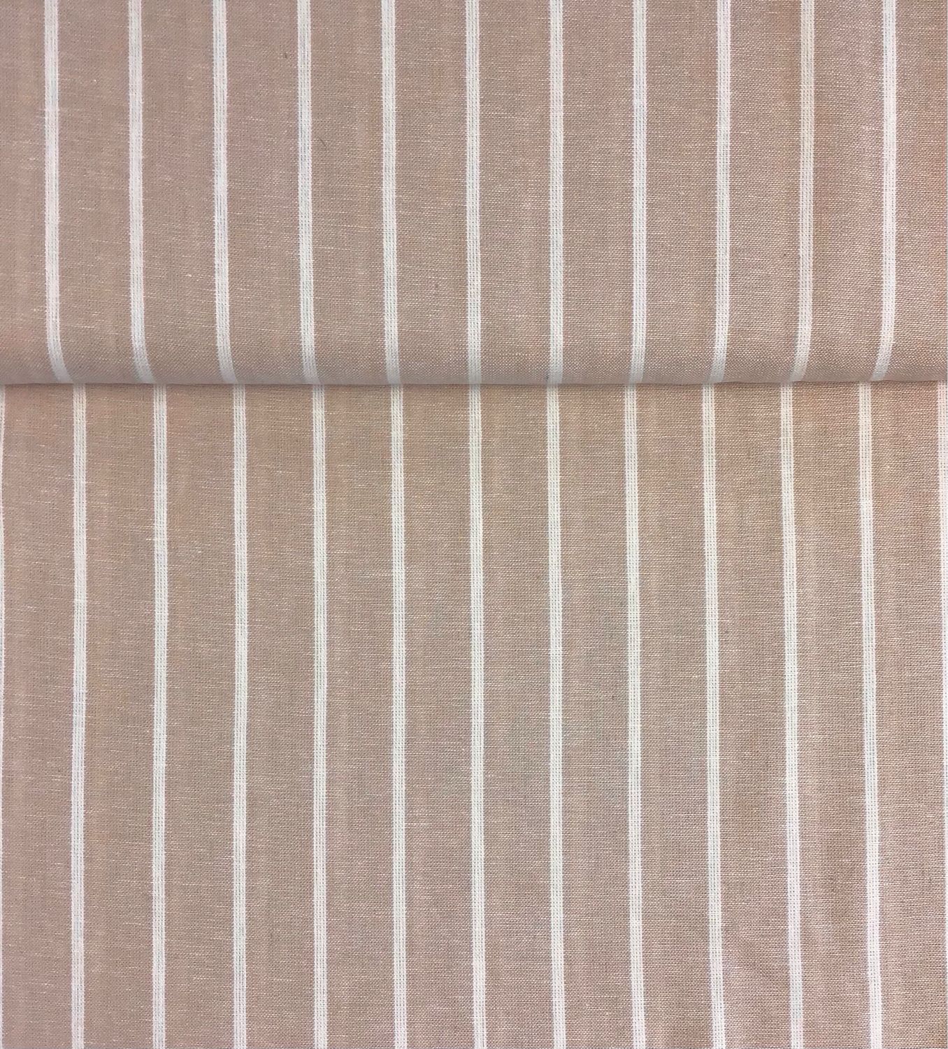 Latte And White- Linen Viscose