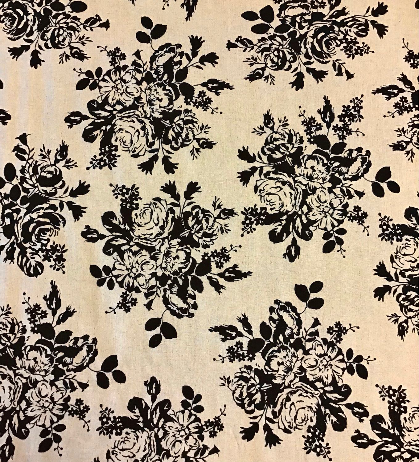 Black And Natural Linen Viscose