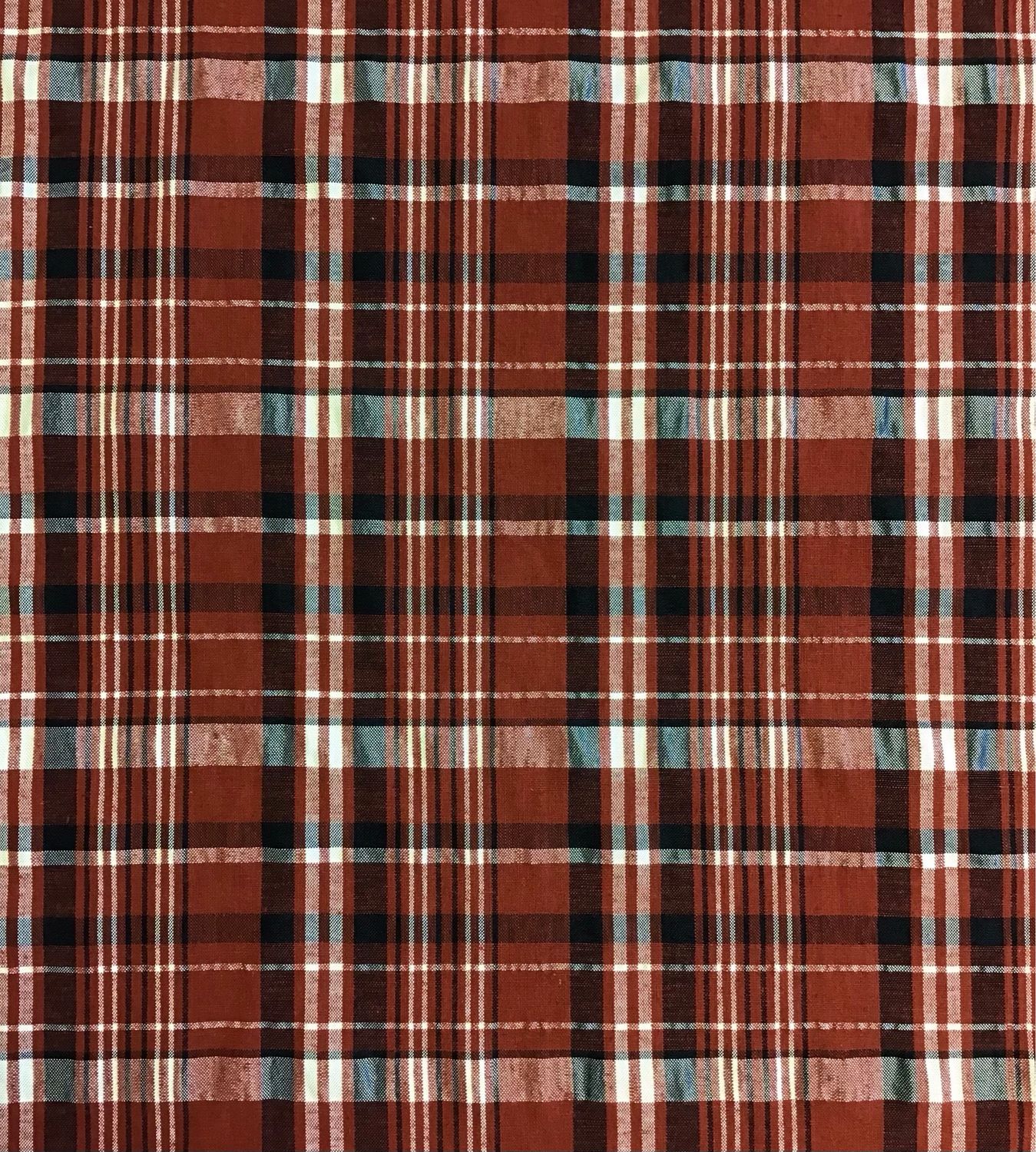Cotton Linen - Rust Check
