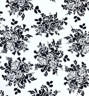 Black And White Linen Viscose
