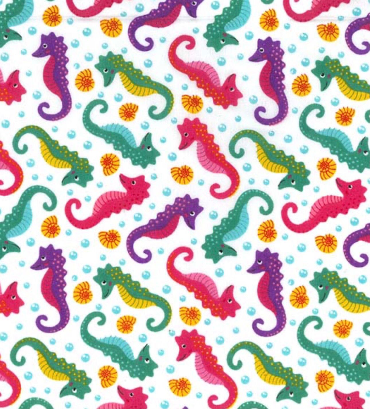 Polycotton- Seahorses