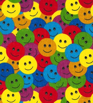 Polycotton- Smiley Faces- Multicolour