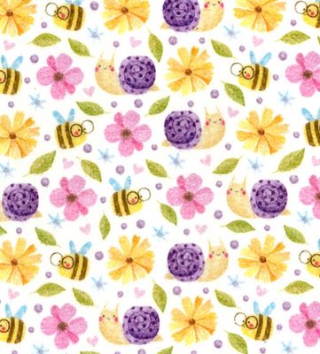 Bees Brushed Cotton