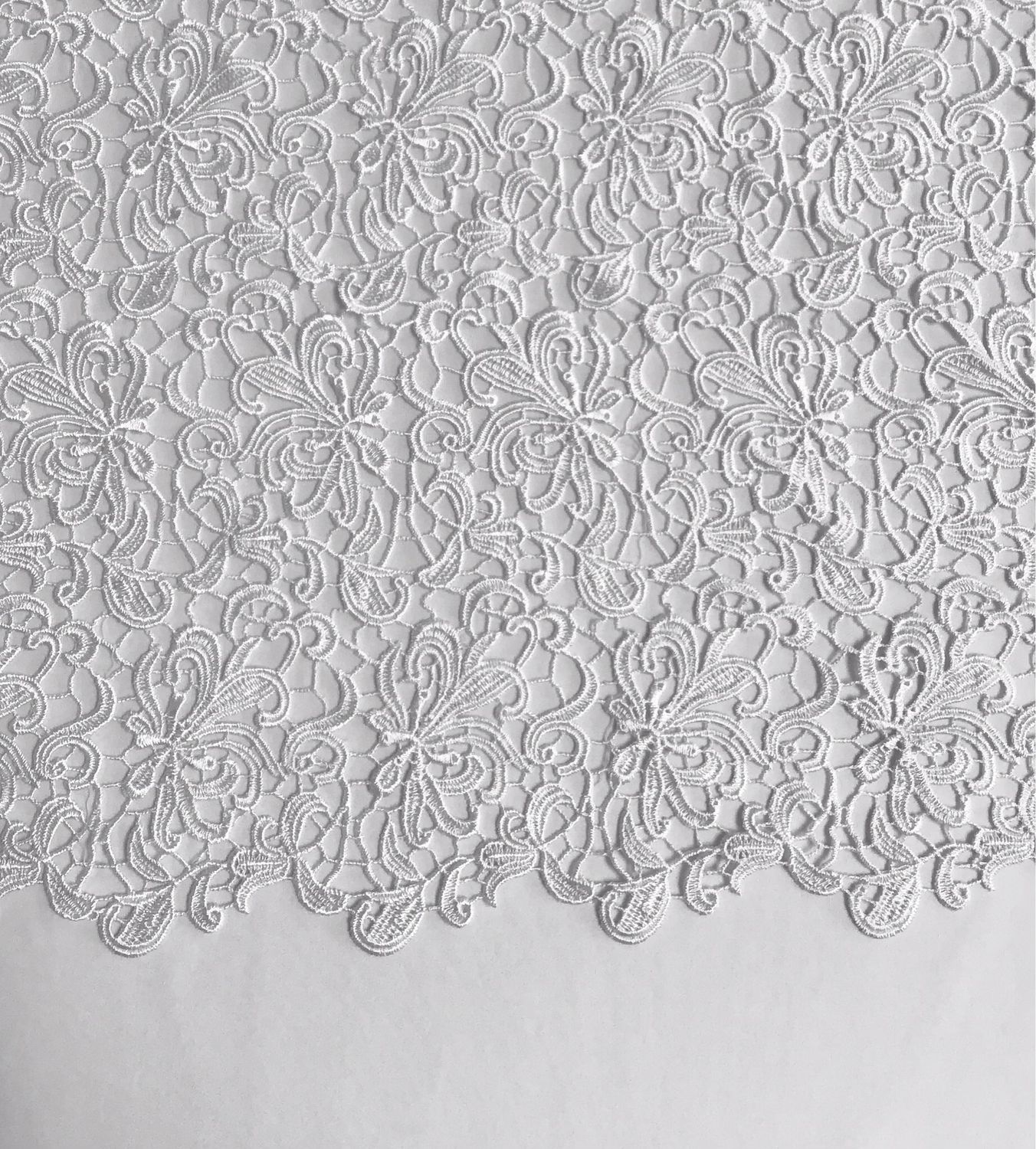 White Double Edge Guipure Dress Lace