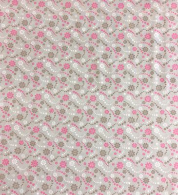 Organic Cotton- Pink Flowers and Dots