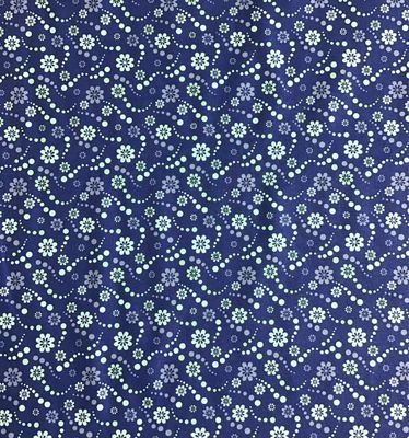 Organic Cotton - Blue Flowers and Dots