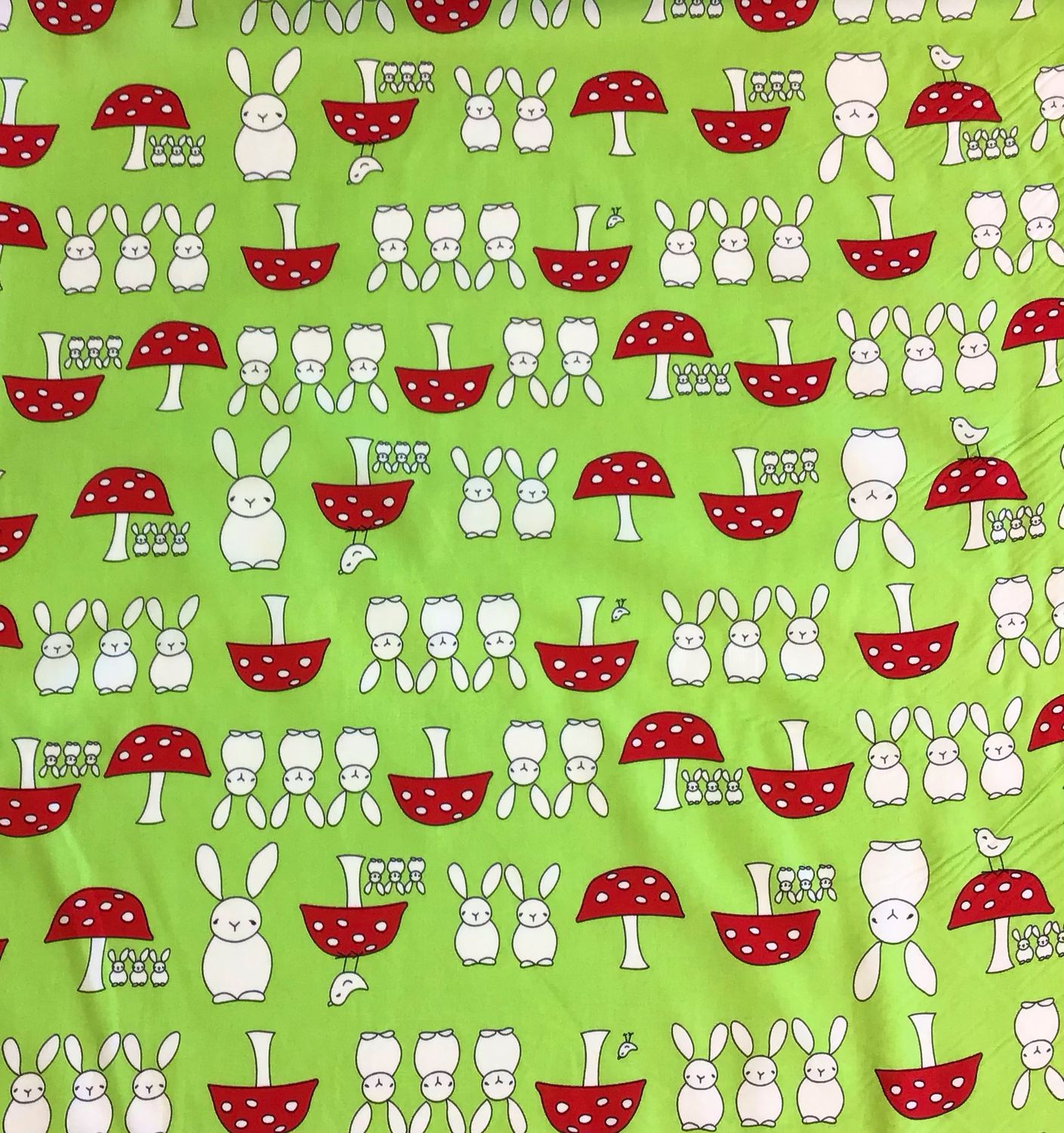 Cotton Poplin- Mushrooms and Rabbits