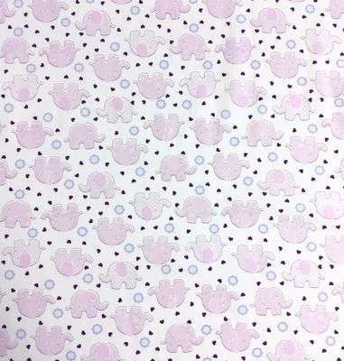 Cotton Poplin- Pink Elephants