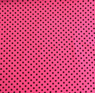 Pink With Black Polka Dots Cotton Poplin