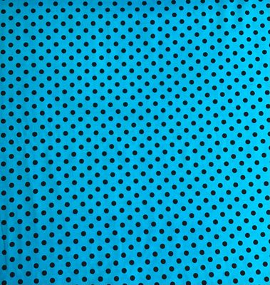 Blue With Black Polka Dots Cotton Poplin