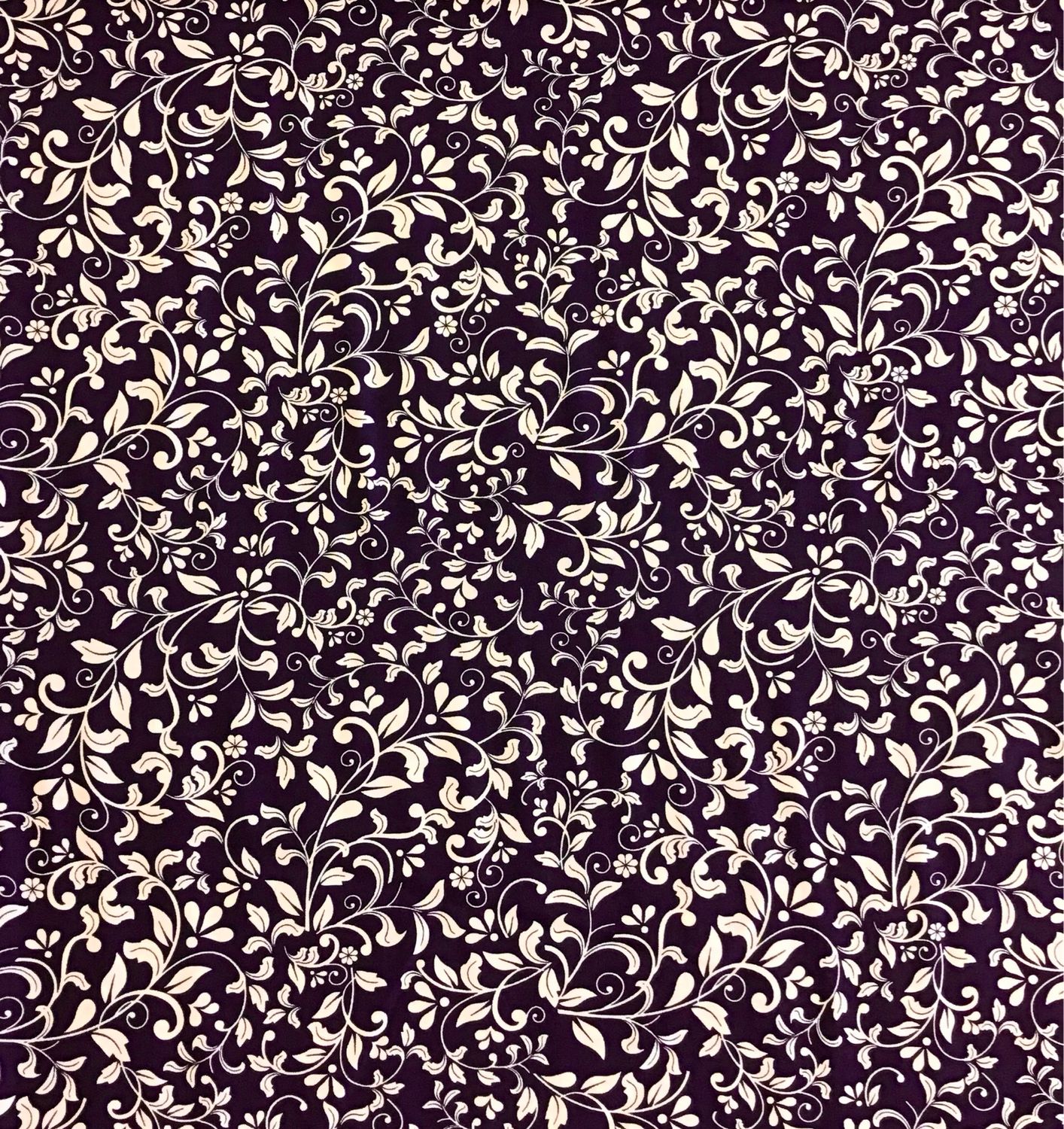 Vines Navy Cotton Poplin