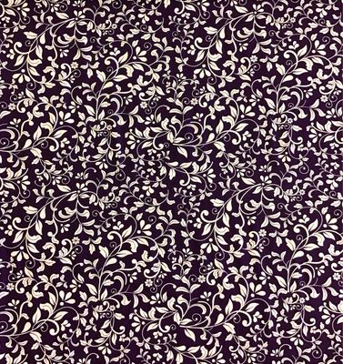Vines Navy Cotton Poplin