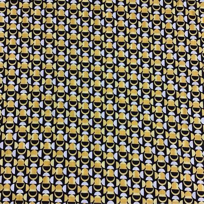 Cotton Satin- Black and Yellow