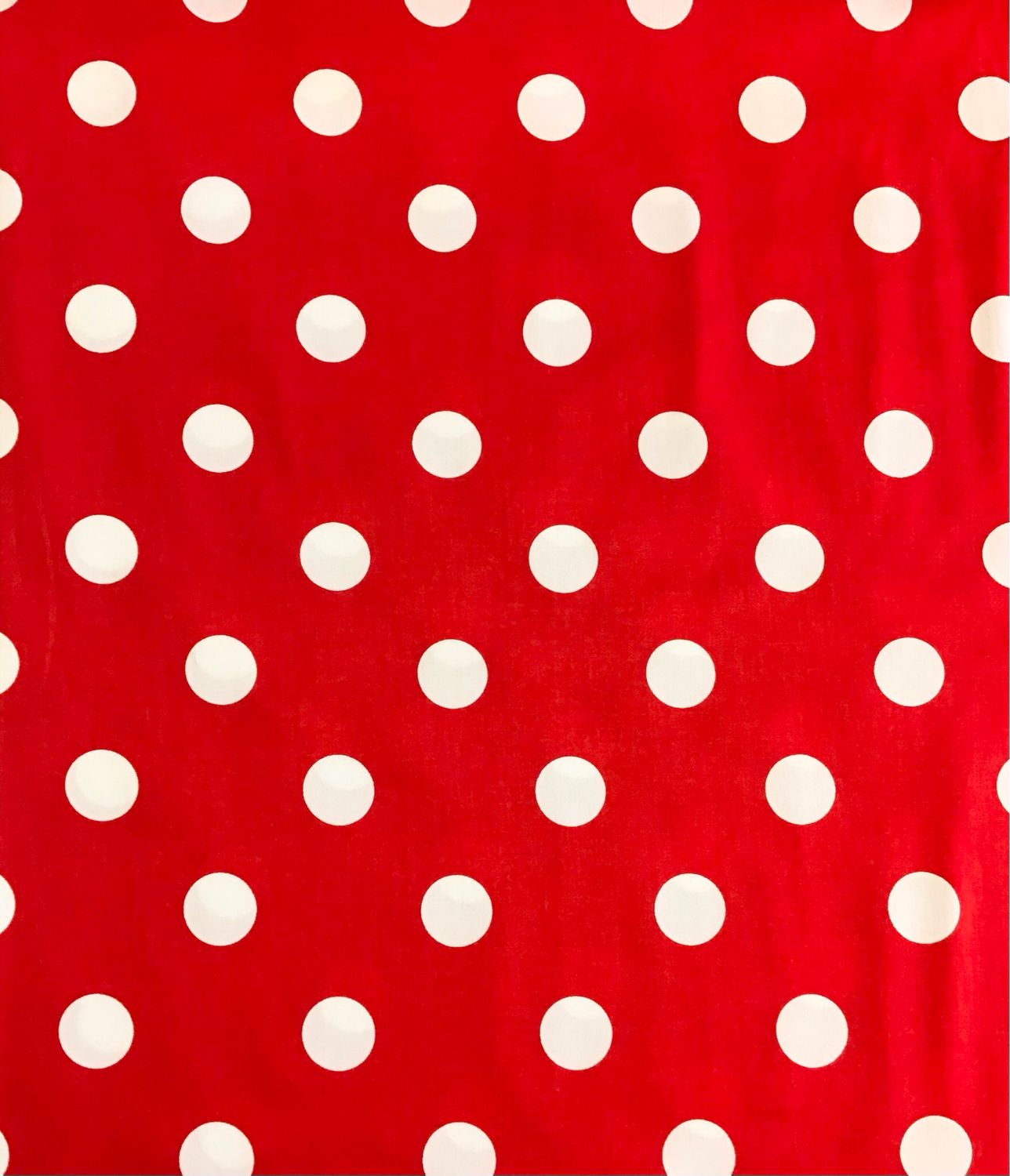 Cotton Satin- Red with White Dots