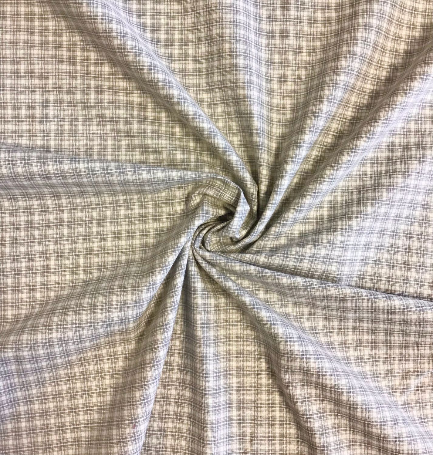 Shirt Fabric- Grey/ Taupe Check Shirt Fabric- Grey/ Taupe Check