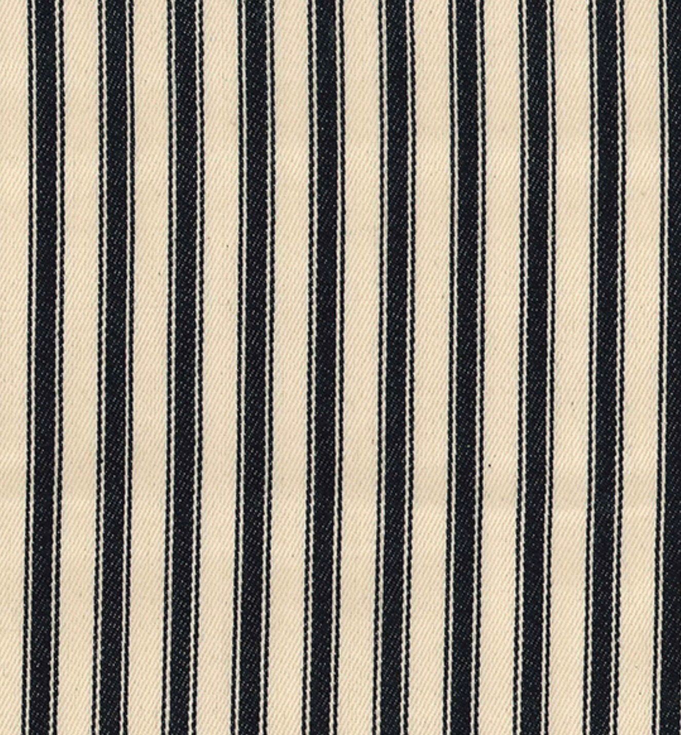 Canvas Ticking Strips- Black