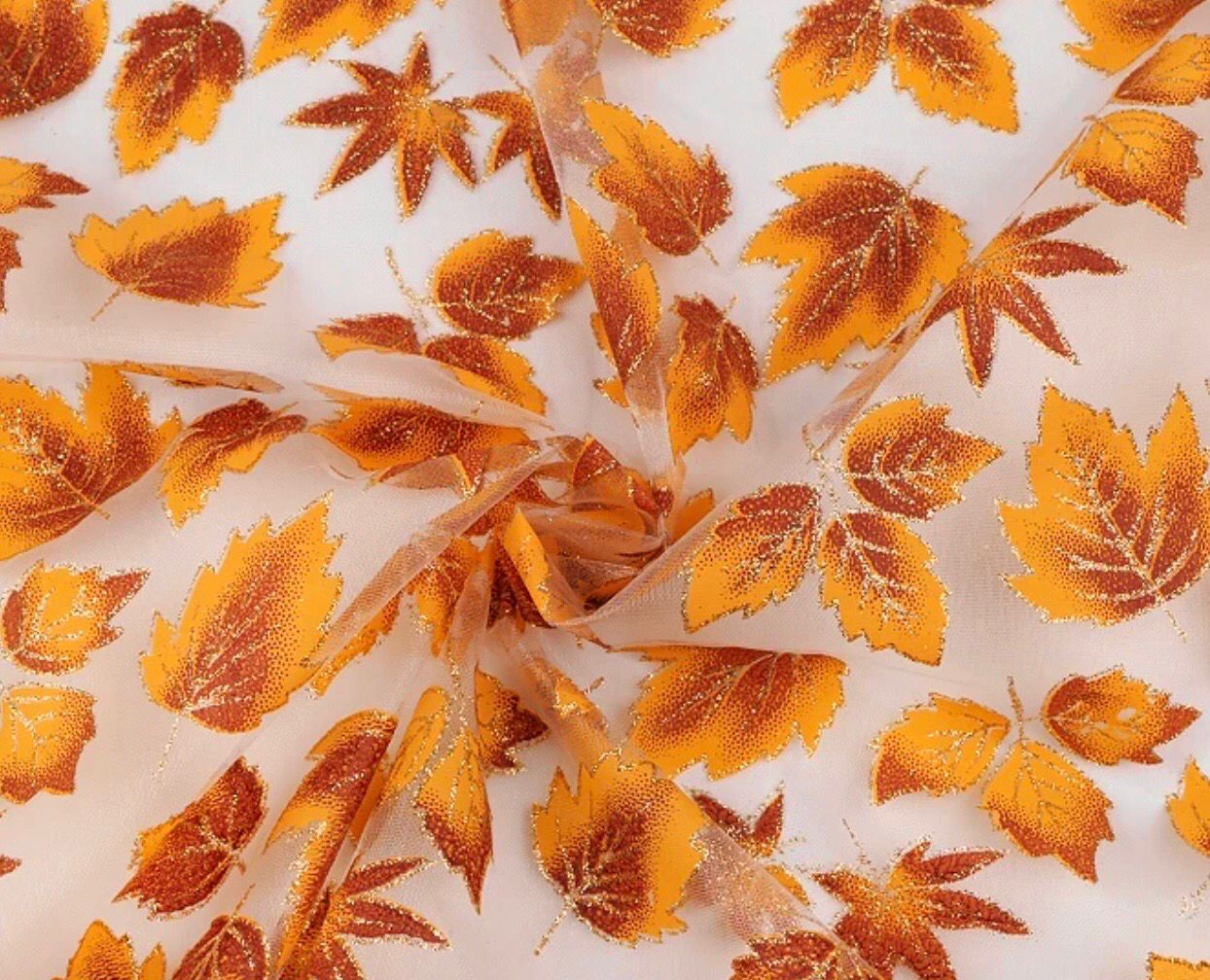 Organza- Leaves With Glitter