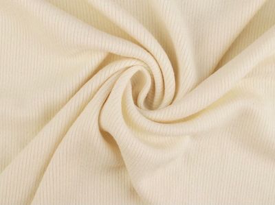 Ribbed Cotton Knit- Creamy Light Ribbed Cotton Knit- Creamy Light